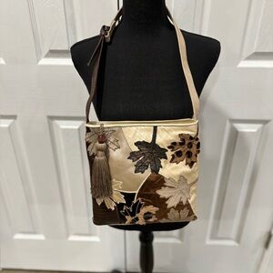 SHARIF VINTAGE LEAF PATCHWORK BAG